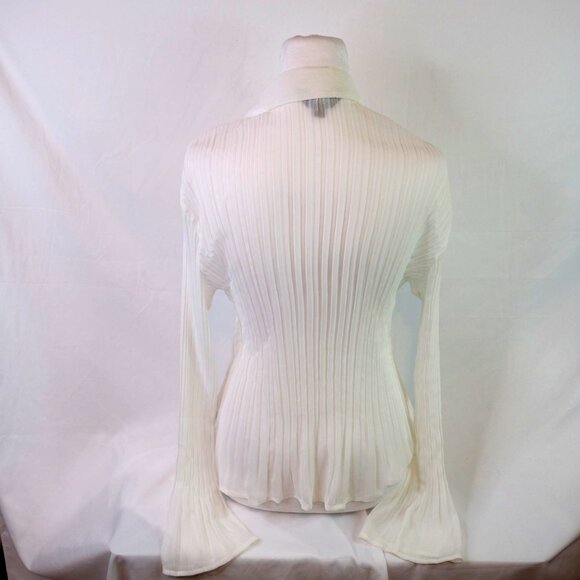 Jessica Simpson White Mesh Button Down Long Sleeve Top Size 12 - Picture 2 of 7